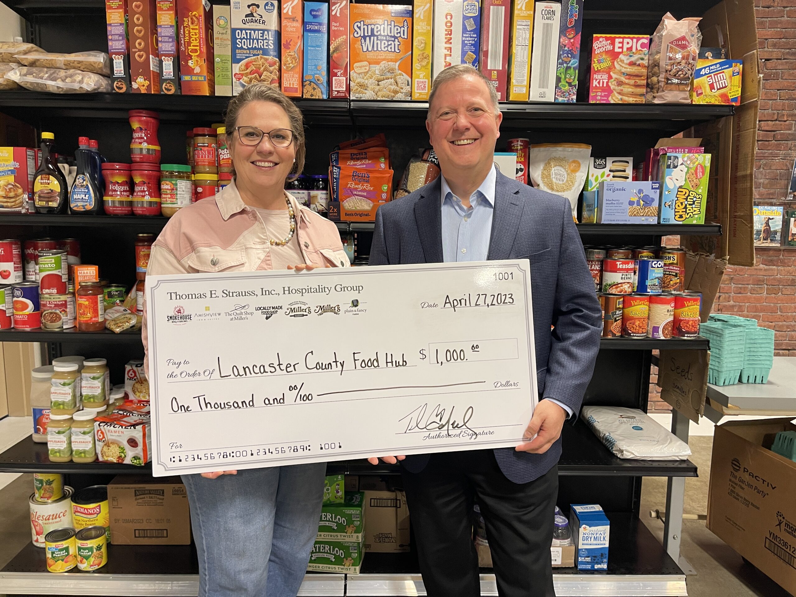 Donation to Lancaster County Food Hub by TES