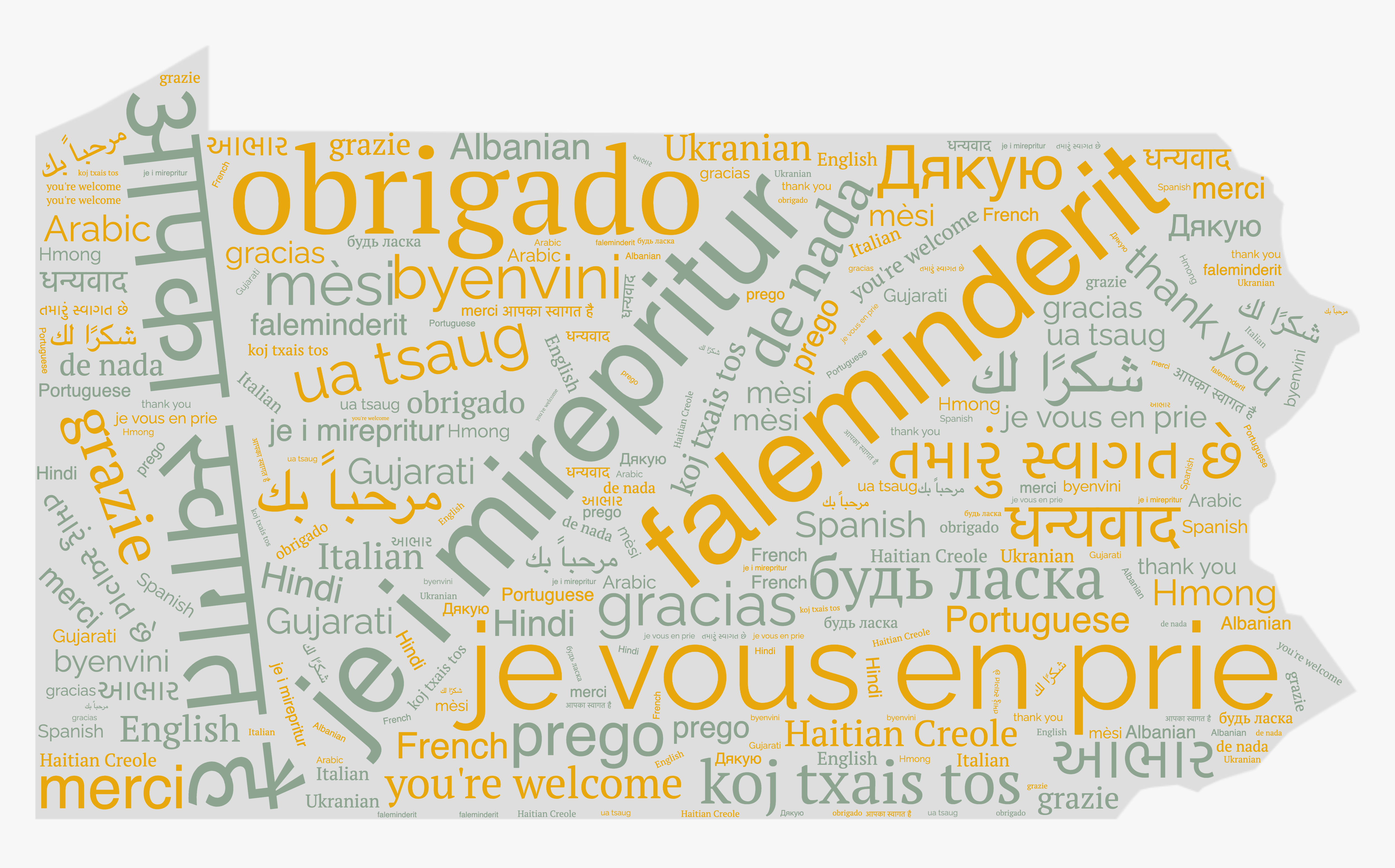 Diversity Show in a Language Word Cloud